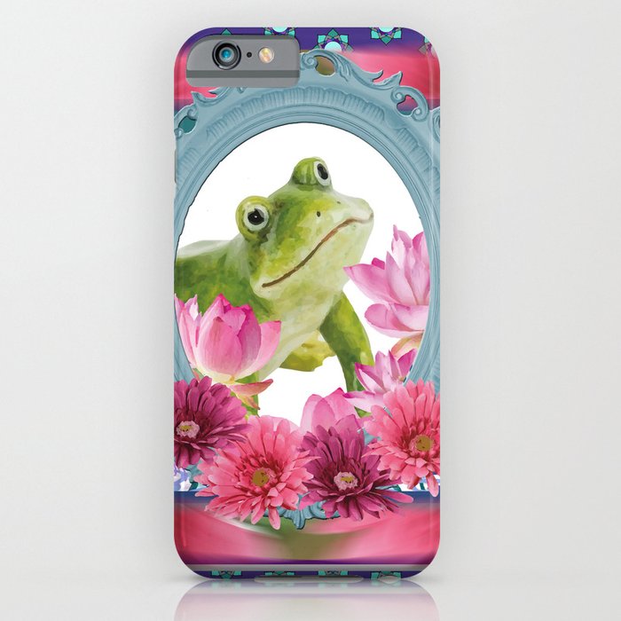 Frame Green Frog Gerbera iPhone Case