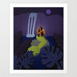 Moonlight Mermaid Art Print