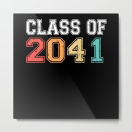 Class Of 2041 Graduation Retro Vintage Metal Print | Graduationideas, Classof2041, Backtoschool, Classdismissed, 2041, Classof41, Graduation2041, Senior41, Graphicdesign, Growwithme 