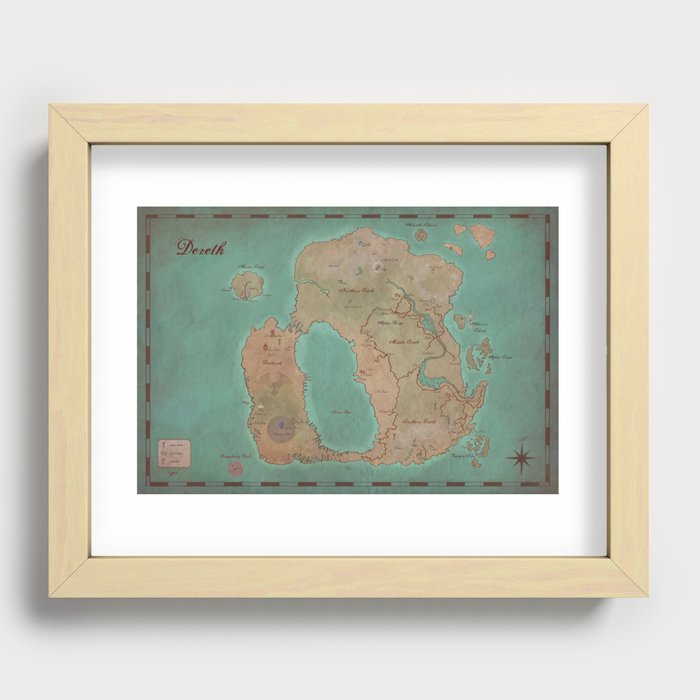Map of Dereth //Asheron's Call Recessed Framed Print
