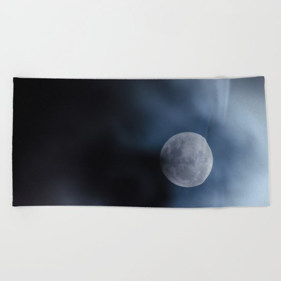 Moon blue 4 Beach Towel