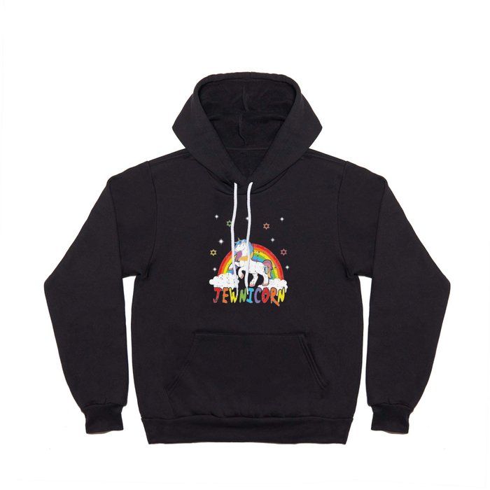 Cute Rainbow Unicorn Jew Menorah Happy Hanukkah Hoody