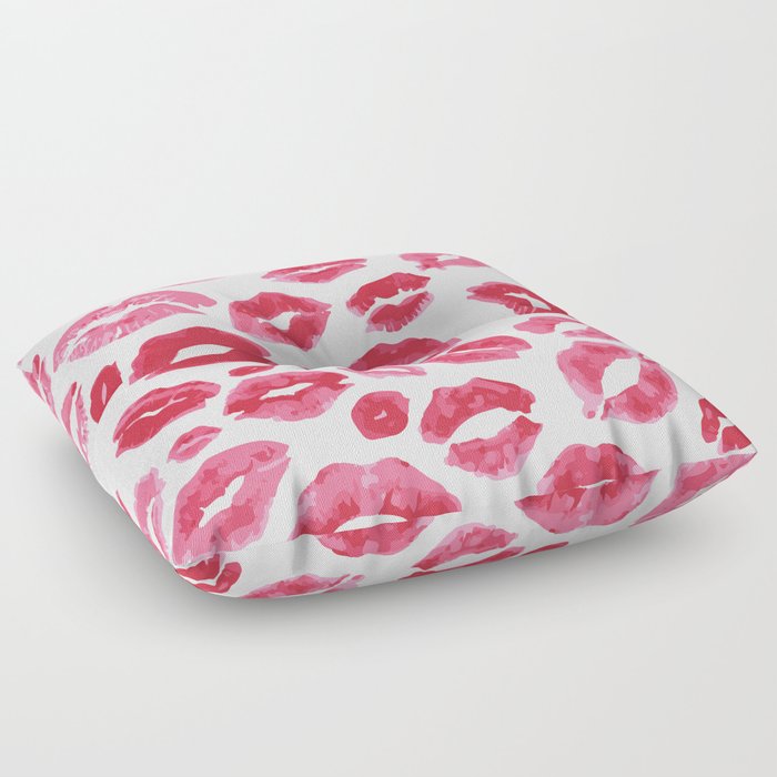 Lipstick Kisses Floor Pillow