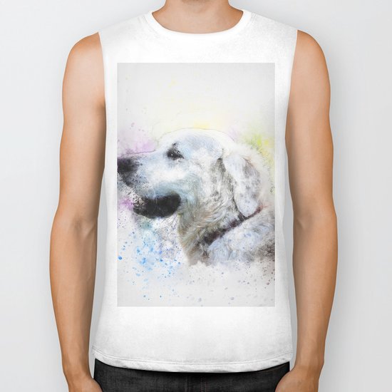 Abstract Colorful Dog Biker Tank