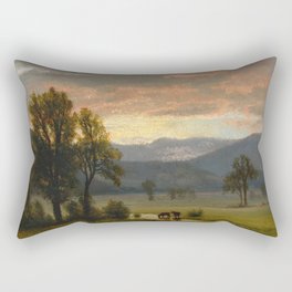 Landscape With Cattle - Albert Bierstadt  Rectangular Pillow