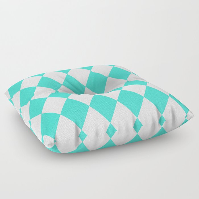 Rhombus (Turquoise/White) Floor Pillow