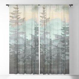 Pine Trees Sheer Curtain