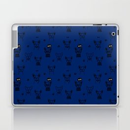 Blue and Black Hand Drawn Dog Puppy Pattern Laptop Skin