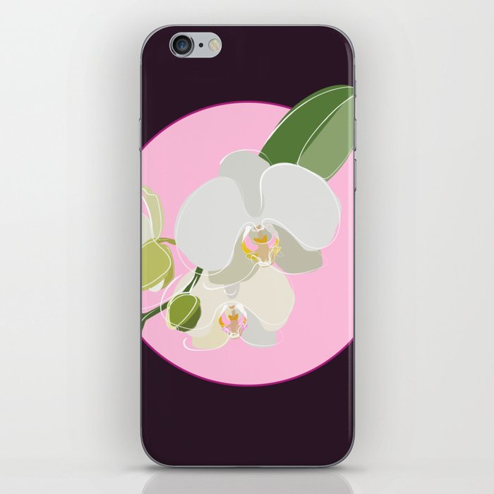 Orchid - Floral Art Design on Pink iPhone Skin