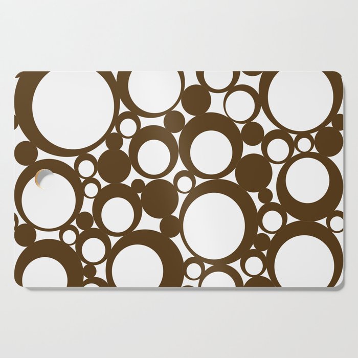 Brown Geometric Abstract Modern Circle Art Cutting Board