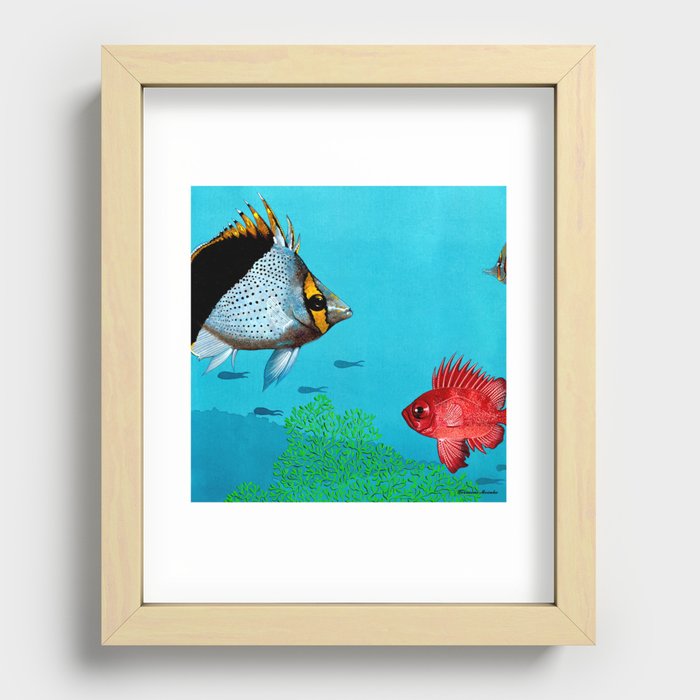 Butterfly & Bigeye fishes Recessed Framed Print