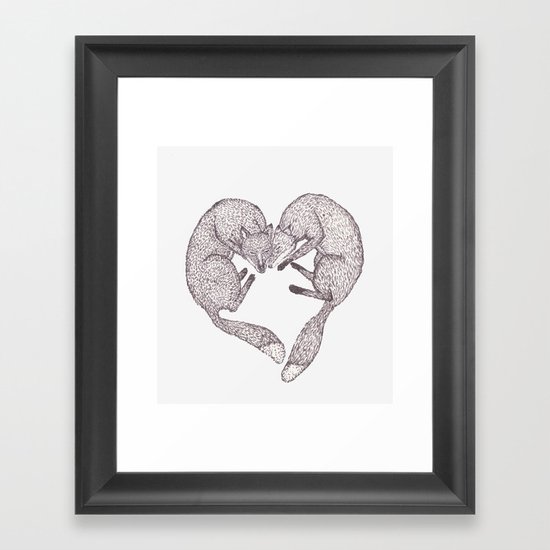 Fox Heart Framed Art Print