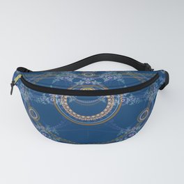 Blue mandala texture Fanny Pack