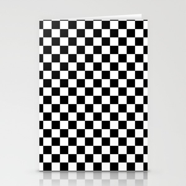 Black Checkerboard Pattern Stationery Cards