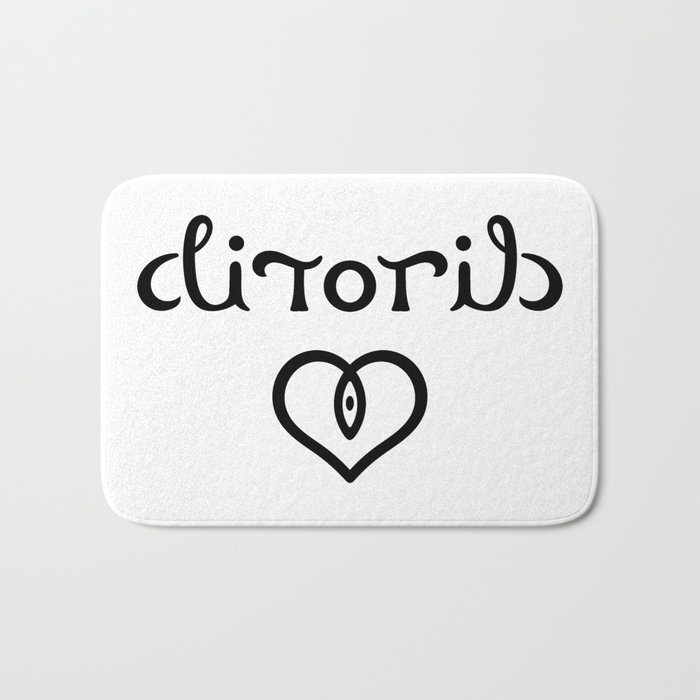 ambigram Clitoris mirror design Bath Mat