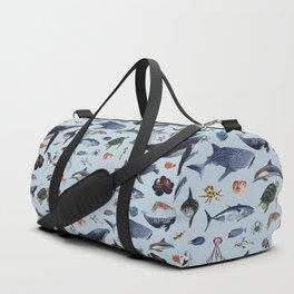 SEA CREATURES poster with names Duffle Bag