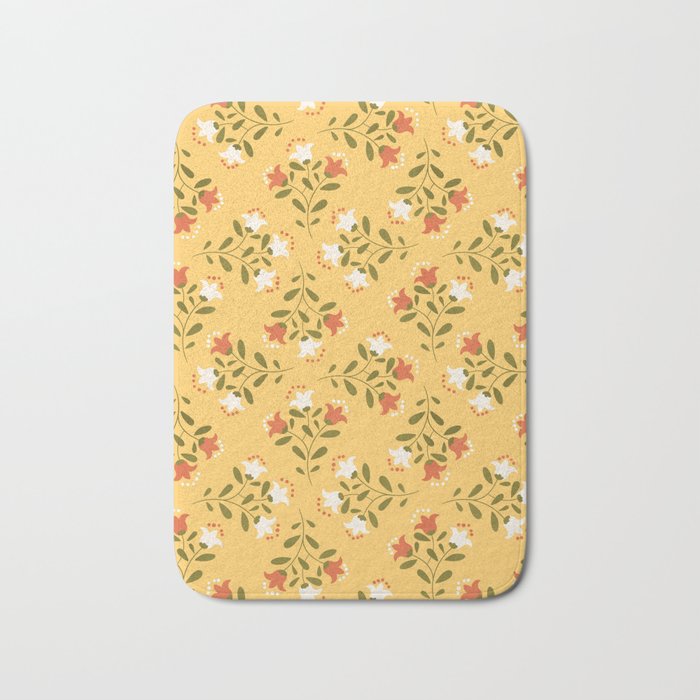 Spring Sunny Floral Pattern Bath Mat