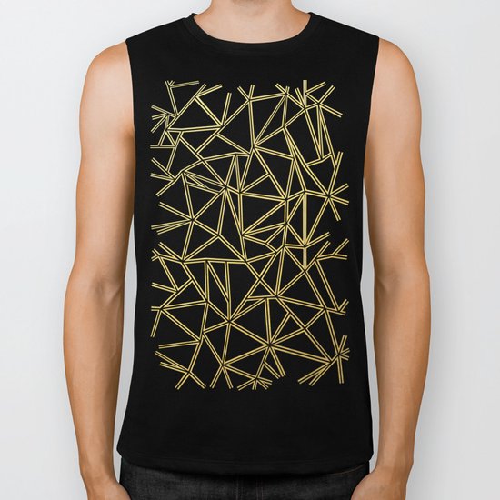 Abstract Blocks Gold Biker Tank