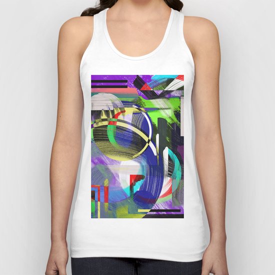 Try To Make Sense Of It All - Random, geometric, eclectic, abstract, colourful art Unisex Tank Top