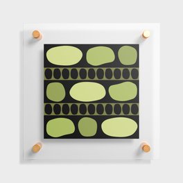 Tribal Art Rock Pattern Black Chartreuse Floating Acrylic Print