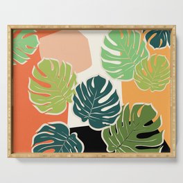 Midcentury Abstract Monstera Serving Tray