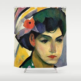 Woman Looking at Friend Impressionist Art Shower Curtain