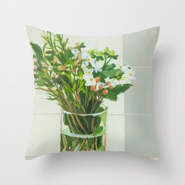 Paperwhite, Hyperium, and Wax Flowers Throw Pillow