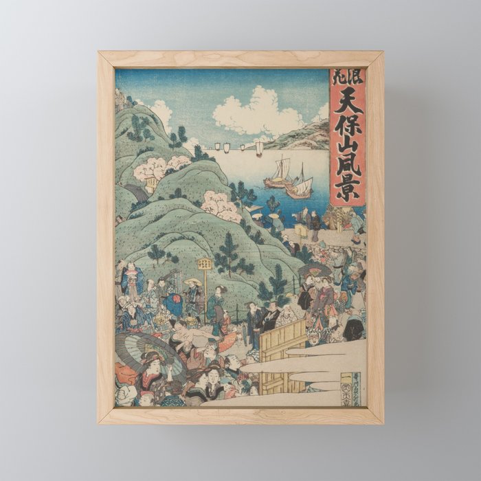“View of Mount Tenpo in Osaka” (Naniwa Tempōzan fukei) Framed Mini Art Print