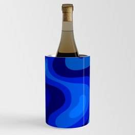 Blue Abstract Art Colorful Blue Shades Design Wine Chiller