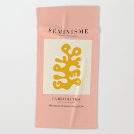 L'ART DU FÉMINISME III — Feminist Art — Matisse Exhibition Poster Beach Towel
