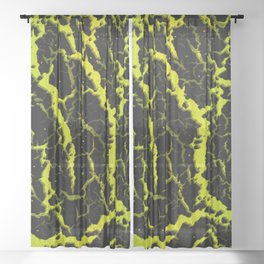 Cracked Space Lava - Lime/Yellow Sheer Curtain