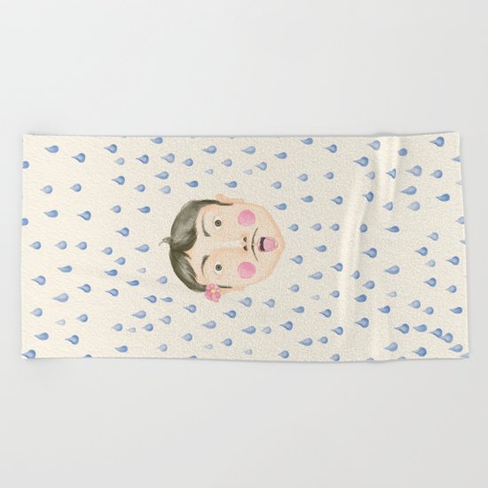 Caught in the Rain Beach Towel