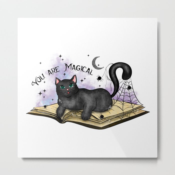 Your are magical halloween cat quote Metal Print