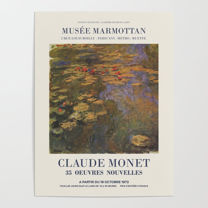 Claude Monet - Exhibition poster advertising an art exhibition "35 Oeuvres Nouvelles", 1975 Poster