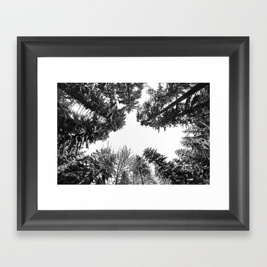 snow + trees Framed Art Print