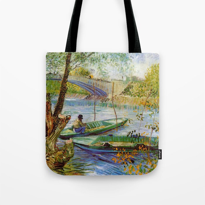 Vincent Van Gogh Fishing in the Spring 1887 Tote Bag