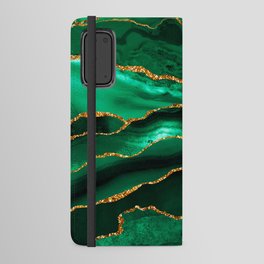 Abstract Green And Gold Emerald Marble Landscape  Android Wallet Case