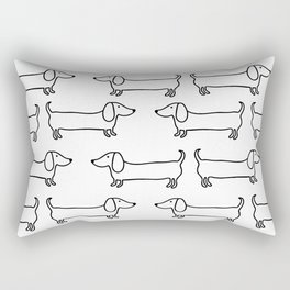 Dachshund in black-white Rectangular Pillow