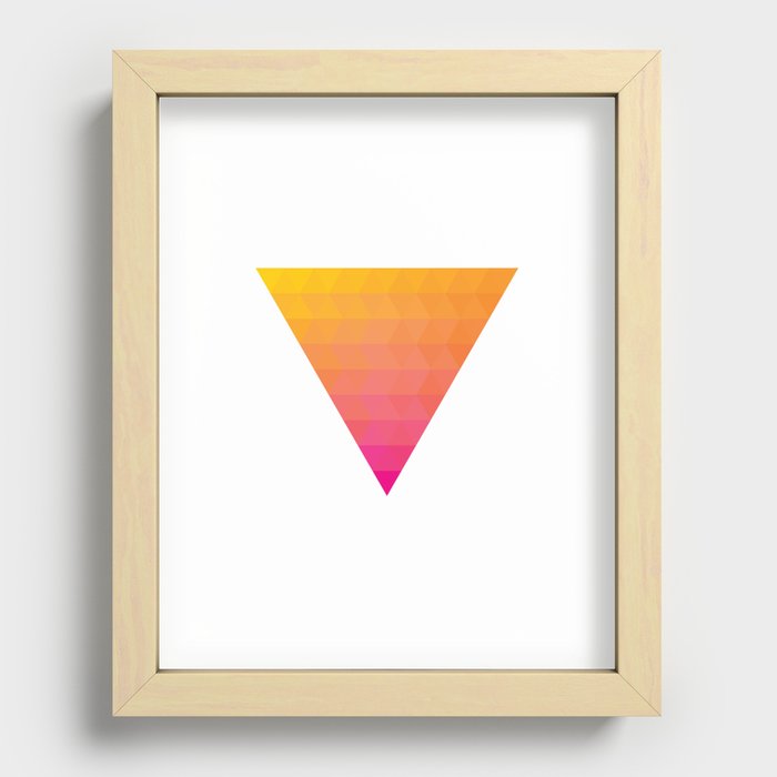 Orange Magenta Triangle Gradient Recessed Framed Print