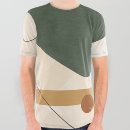 Mid Century Modern Green All Over Graphic Tee