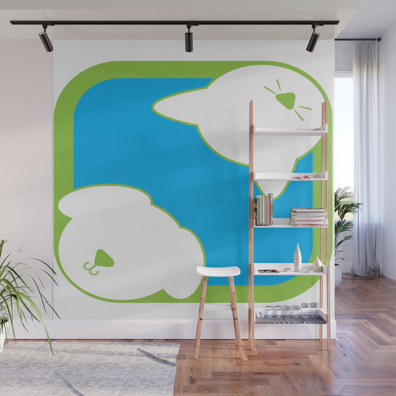 Cat Dog Wall Mural By Dianiaz Society6