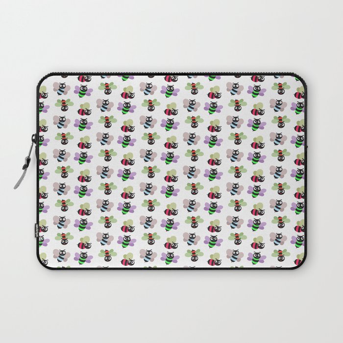 Funny Bees Pattern For Bees and Wasp Lovers Laptop Sleeve