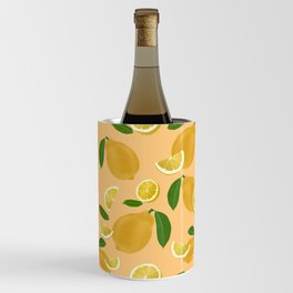 Lemons Pattern Beige Wine Chiller