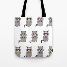Raccoons with Fruit Tote Bag
