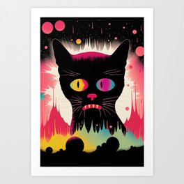 Anxious Cat Art Print