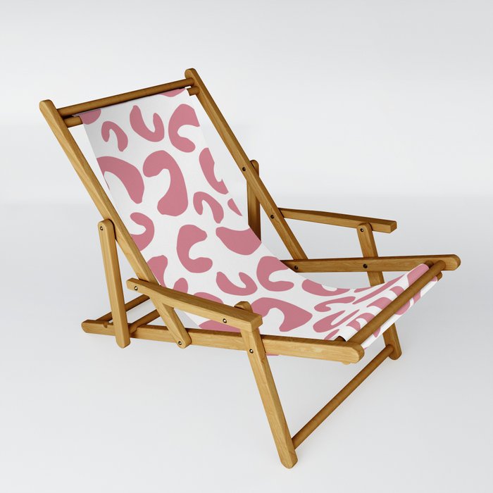 Pink Glitter Leopard Pattern Sling Chair