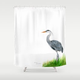 "Tall and Graceful" the Blue Heron by Teresa Thompson Shower Curtain