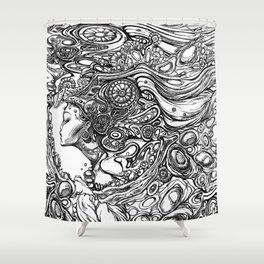 Madelyn Graphic Large Shower Curtain