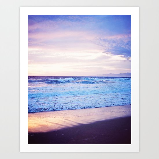 Purple Sunset over Hermosa Beach, Los Angeles Art Print
