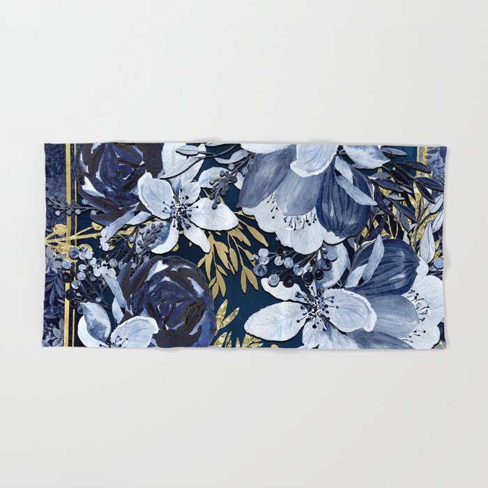 Navy blue hotsell and gold towels